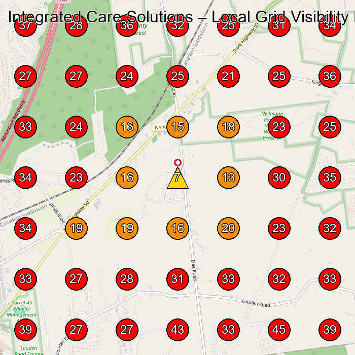 Integrated Care Solutions GeoGrid visibility map for Cabinet Maker in Wilton